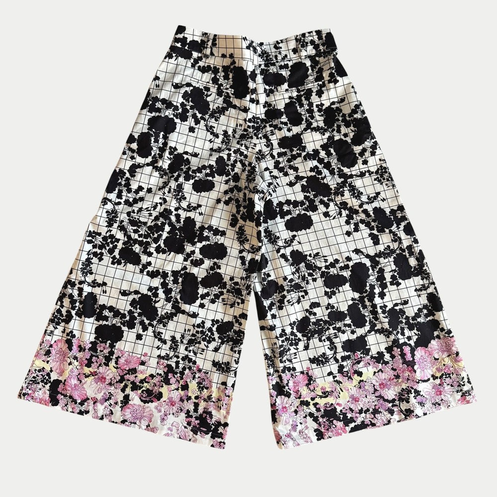 Gentile Catone Italy La Fete des Fleurs Wide Leg Cropped Pants culottes IT42 US6 - Picture 8 of 14